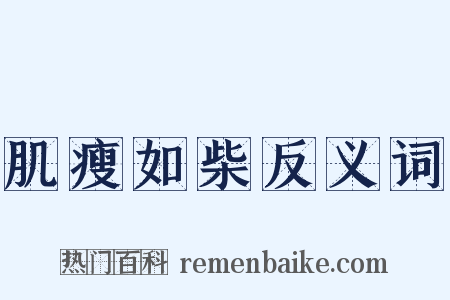 肌瘦如柴反义词是什么意思的图片